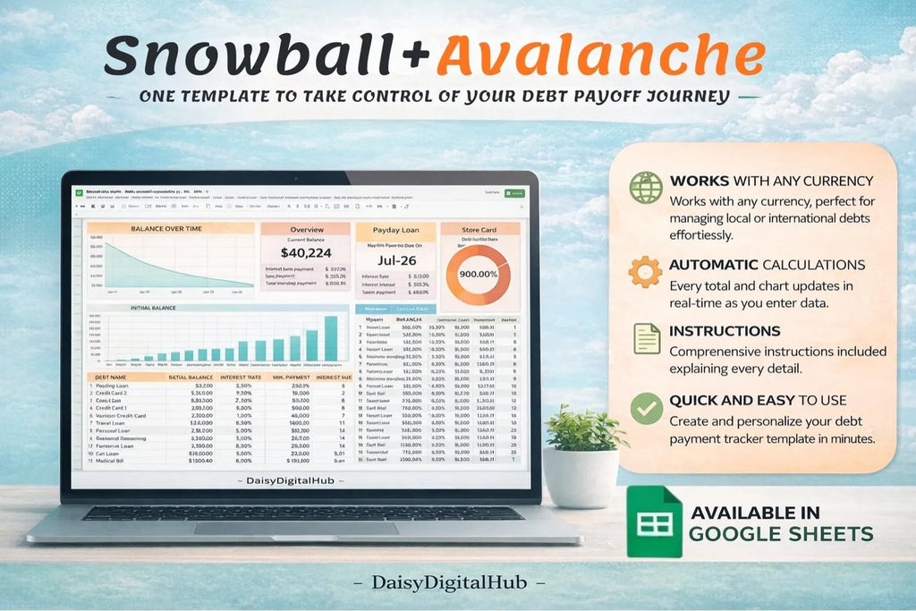 Debt-Free Blueprint™ | Debt Payoff Tracker (Snowball & Avalanche Calculator)